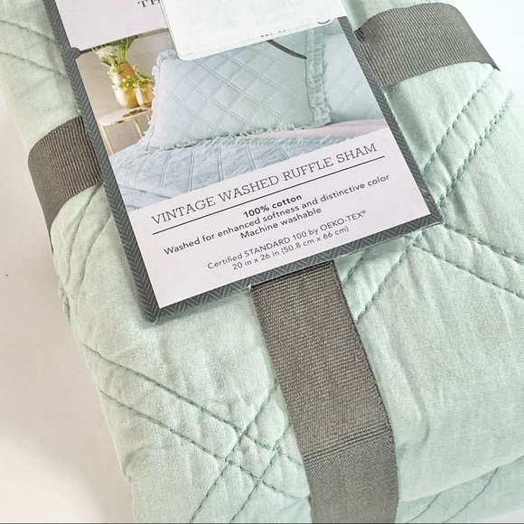 Threshold Standard Mint Ruffled Pillow Sham - Picture 5 of 7